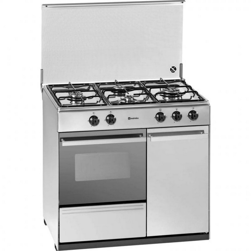 Meireles G 610 X - Cocina Gas Butano 4 Fuegos 60x60cm Horno de Gas Inox