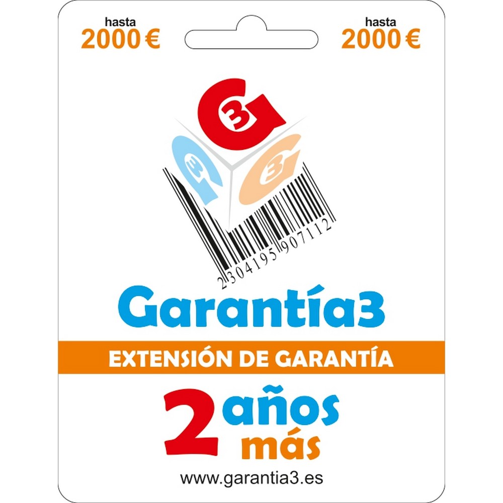 EXTENSION GARANTIA +2 AÑOS G3PDES2000 HASTA 2000€