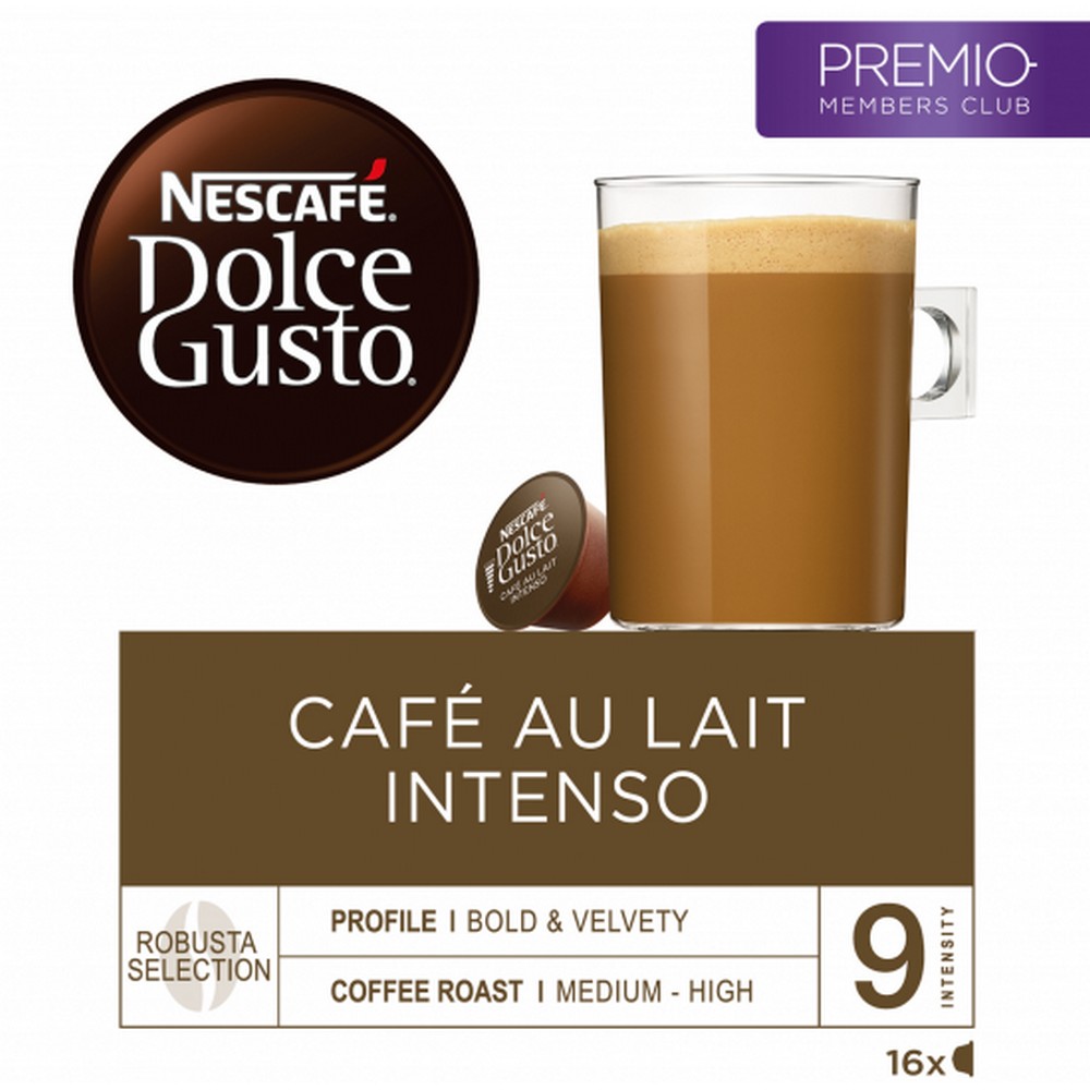 ESTUCHE DOLCE GUSTO CAFE AU LAIT INTENSO 16CAP