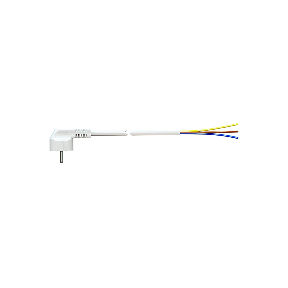 CABLE CON CLAVIJA SCHUKO 1,5m 3x1.5mm 4,8mm 16A 250V T/TL BLANCO. SOLERA 7000/1,5