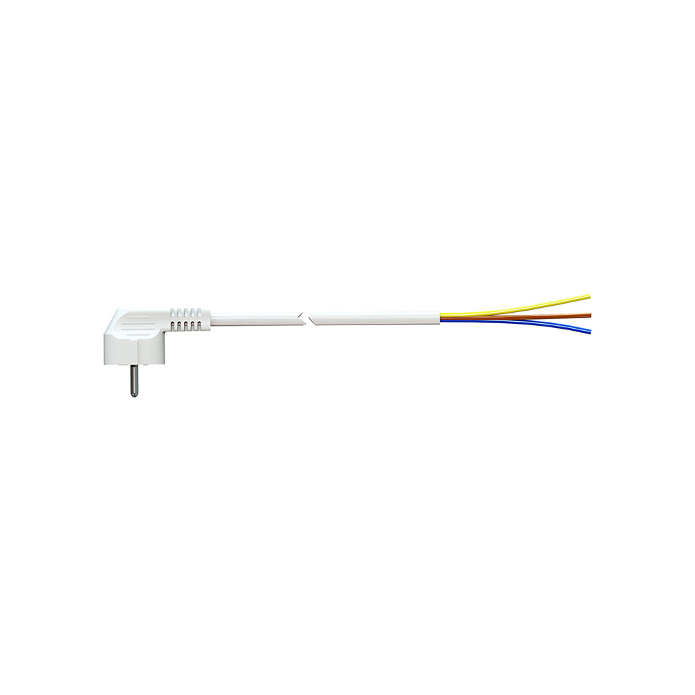 CABLE CON CLAVIJA SCHUKO 2m 3x1.5mm 4,8mm 16A 250V T/TL BLANCO. SOLERA 7000/2.