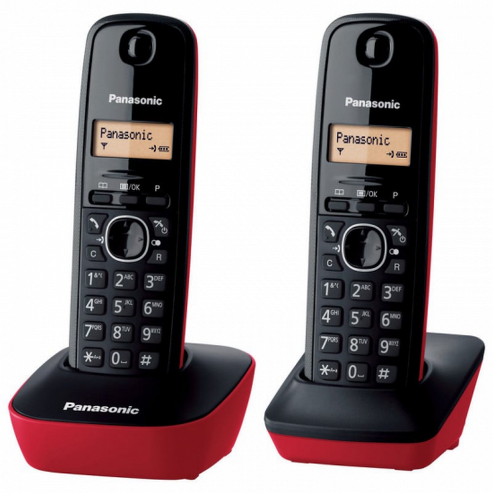 TELEFONO DECT PANASONIC KX-TG1612SPR ROJO DUO