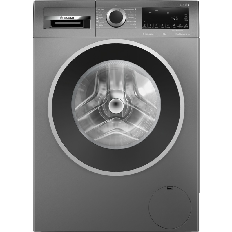 LAVADORA CARGA FRONTAL GRIS FUNDICION 9 kg y 1400 rpm BOSCH WGG244ZRES