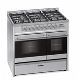 COCINA DE GAS INOX 5 FUEGOS CON DOBLE HORNO ELECTRICO MEIRELES E916X