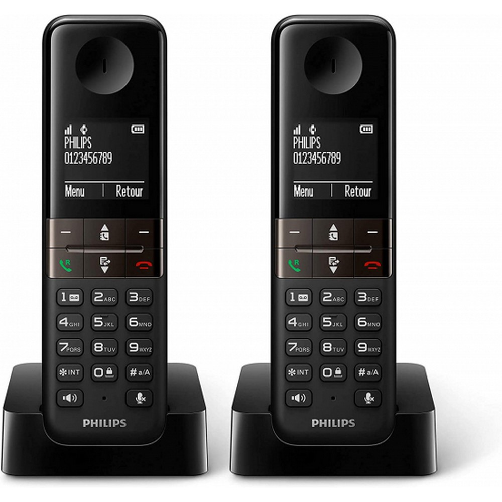 TELEFONO DECT PHILIPS D4702B/34 DUO BLACK 1,8