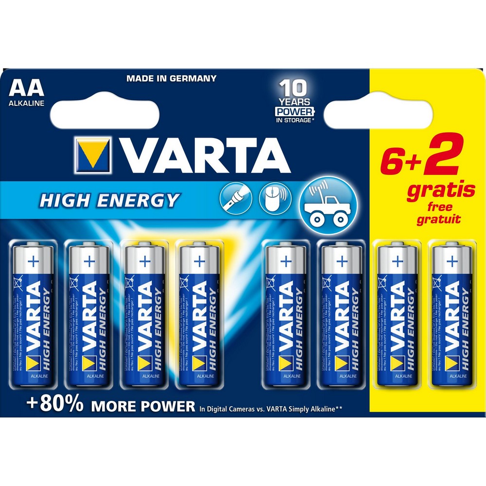 PILA VARTA LR06 AA 6+2 LONG POWER 1 BLISTER - Ítem