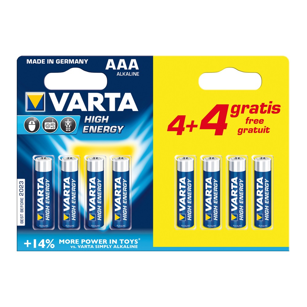 PILA VARTA LR03 AAA 4+4 ALC. LONGLIFE 1 BLISTER