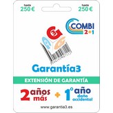 GARANTIA COMBI 1 AÑO DAÑO ACCIDENTAL +2 AÑOS EXTENSION G3E120250 250€