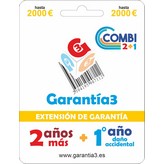 GARANTIA COMBI 1 AÑO DAÑO ACCIDENTAL +2 AÑOS EXTENSION G3E1212000 2000€