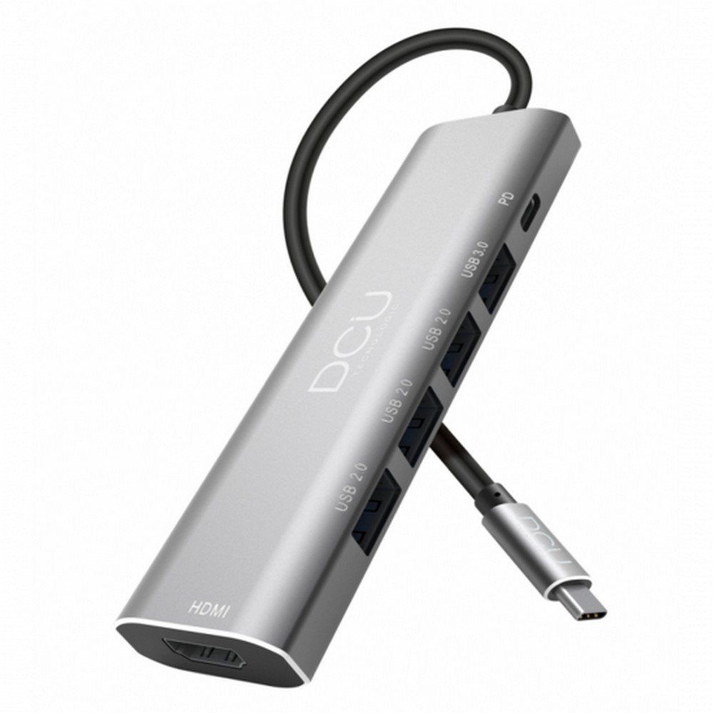 HUB DCU USB C a HDMI + 4 USB + USB C CARGA 100W