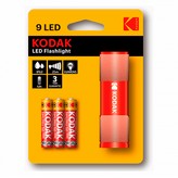 LINTERNA KODAK 9LED + 3 PILAS AAA ROJA