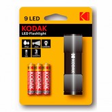 LINTERNA KODAK 9LED + 3 PILAS AAA NEGRA