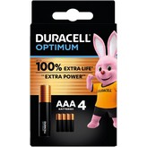 PILA DURACELL ALCALINA OPTIMUM AAA LR03 K4 1 BLIST