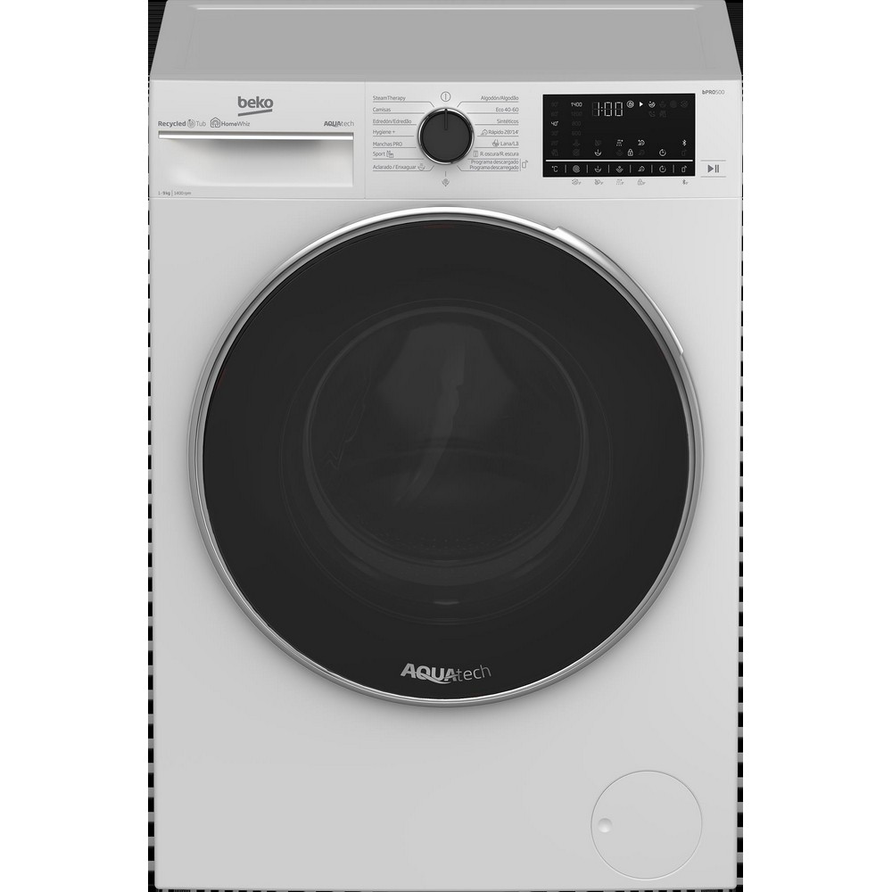 LAVADORA CARGA FRONTAL 9 kg y 1400 rpm CON BLUETOOTH BEKO B5WFT59418W