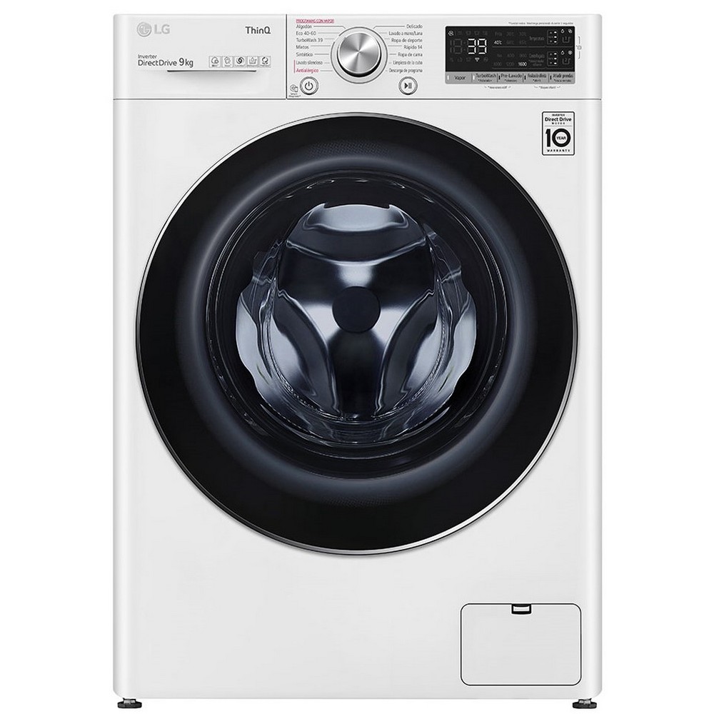 LAVADORA CARGA FRONTAL BLANCA 9 kg y 1400 rpm con AUTO DOSIFICADOR LG F4WV7509S2W - Ítem
