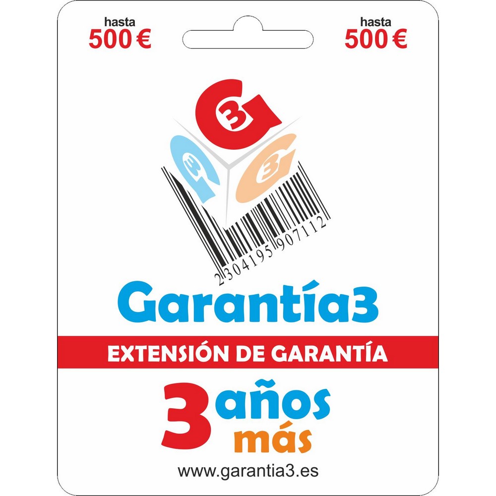 EXTENSION GARANTIA +3 AÑOS G3PD3ES500 HASTA 500€