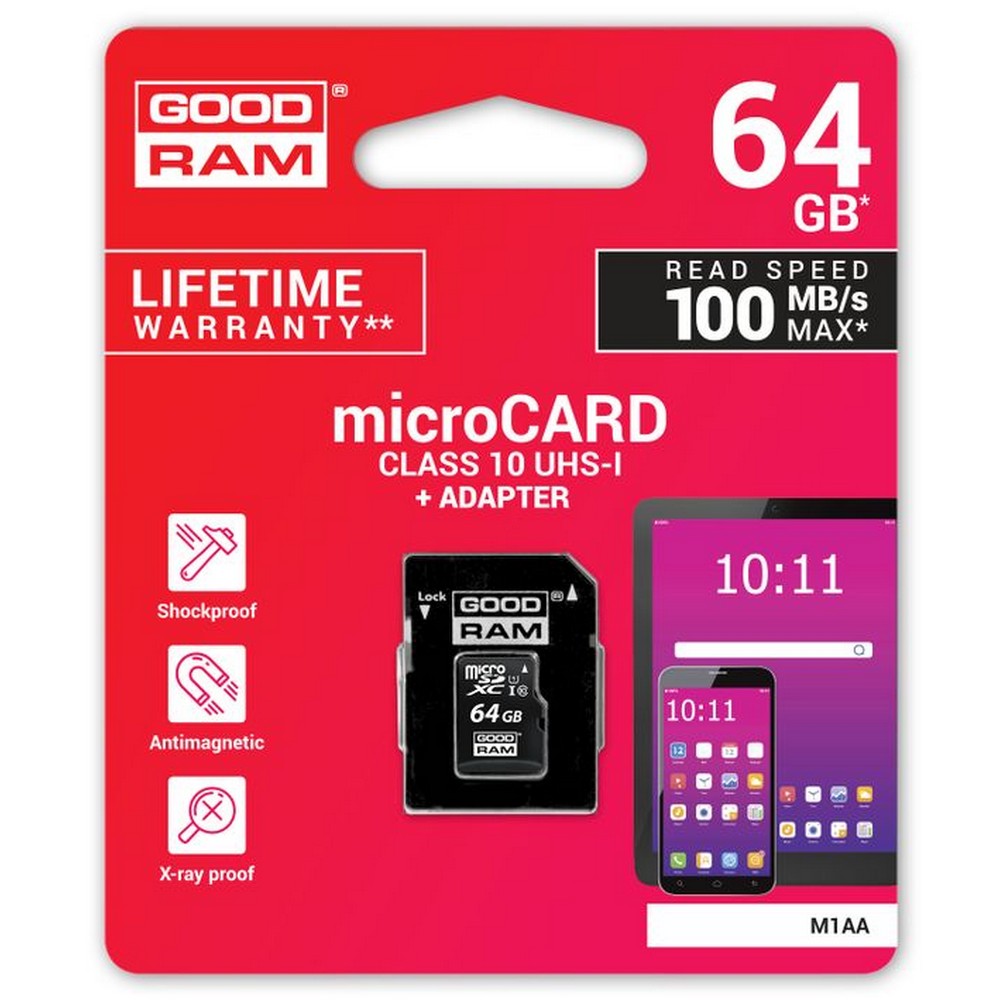 TARJETA DE MEMORIA GOODRAM MICRO SD 64GB ADAPTADOR