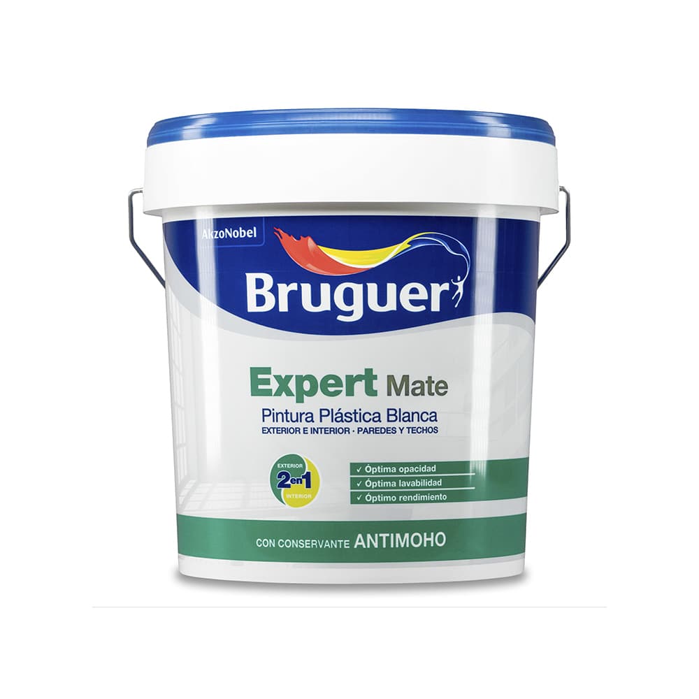 PINTURA PP MATE BLANCA EXPERT 15L PARA INTERIOR Y EXTERIOR 5208090 BRUGUER