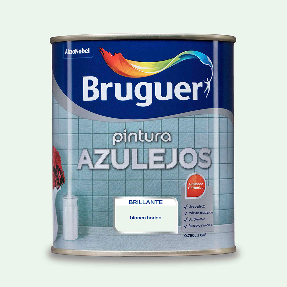 ESMALTE AZULEJOS BRILLANTE BLANCO HARINA 0,75L 5075264 BRUGER