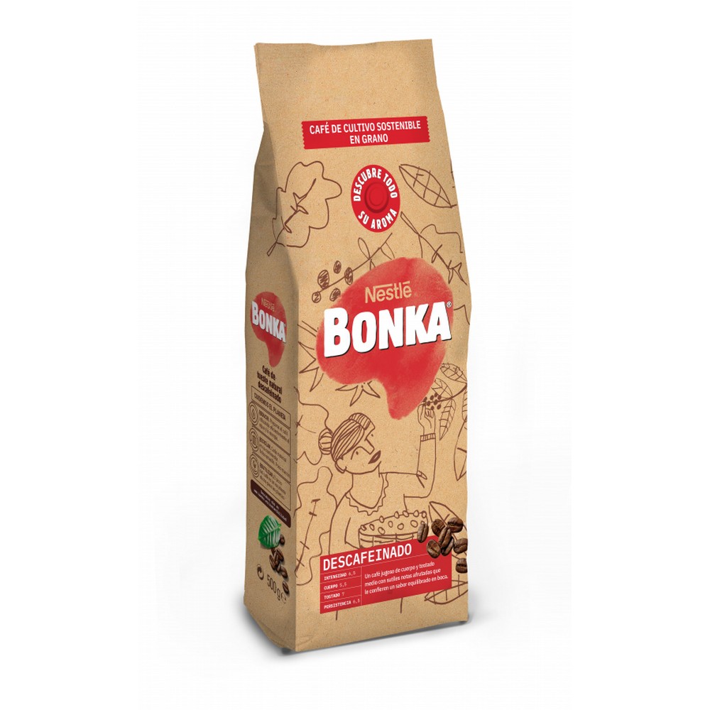 CAFE EN GRANO BONKA 500 gr. DESCAFEINADO