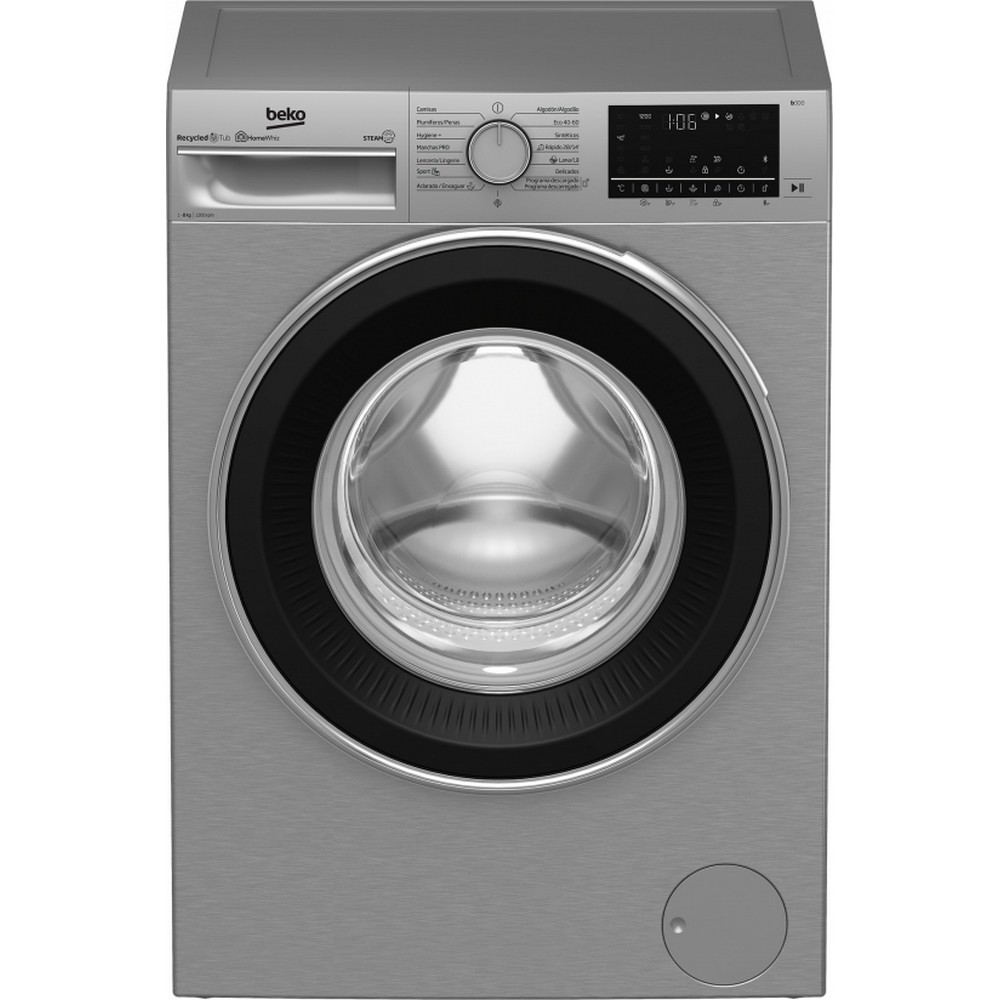 LAVADORA CARGA FRONTAL INOX 8 kg y 1200 rpm BEKO B3WFT58220X