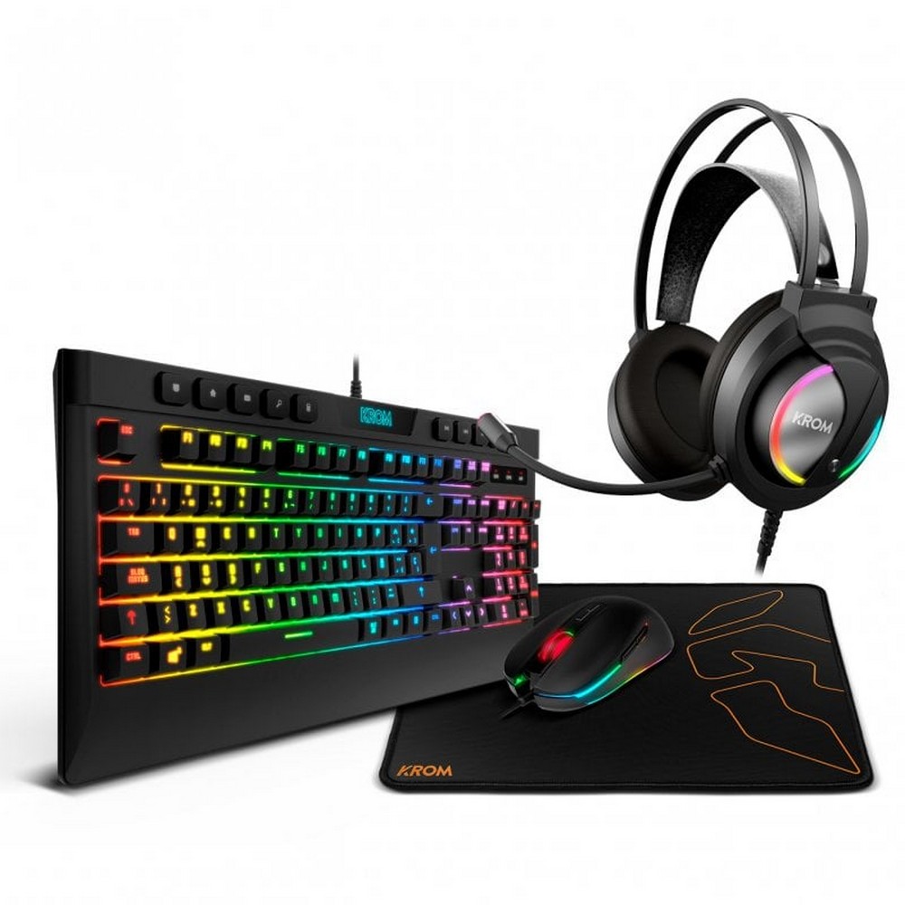 TECLADO+RATON+AURICULAR+ALF. KROM KIT KNOUT GAMING - Ítem