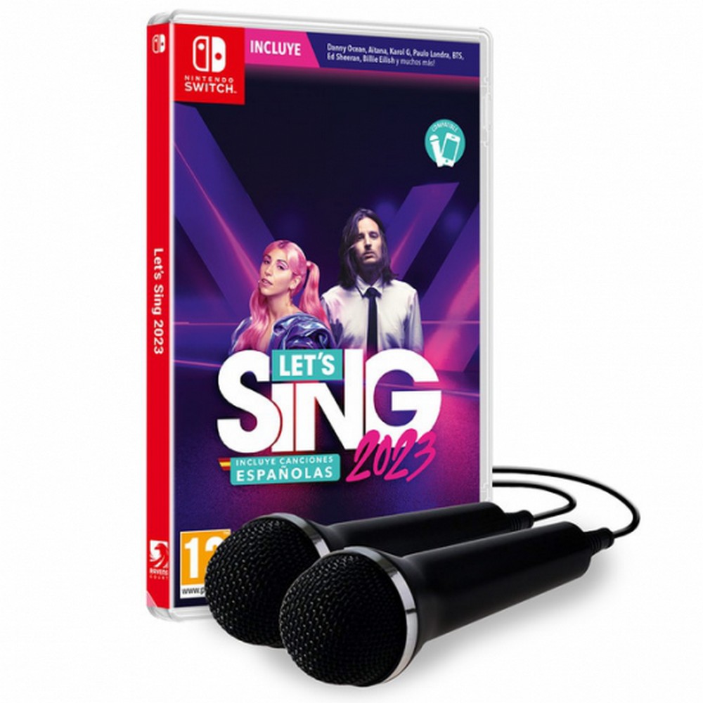 JUEGO NINTENDO SWITCH LET SING 2023 + 2 MICROFONOS