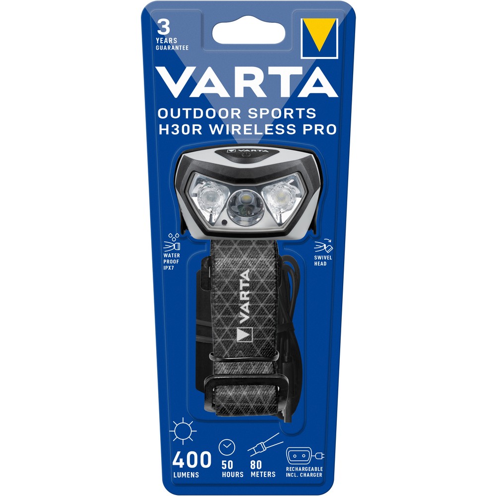 LINTERNA VARTA OUTDOOR SPORTS H30R PRO RECARGABLE