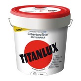 PINTURA PLÁSTICA LAVABLE MATE INTERIOR-EXTERIOR COBERTURA TOTAL BLANCO 4L TITANLUX 06T100005