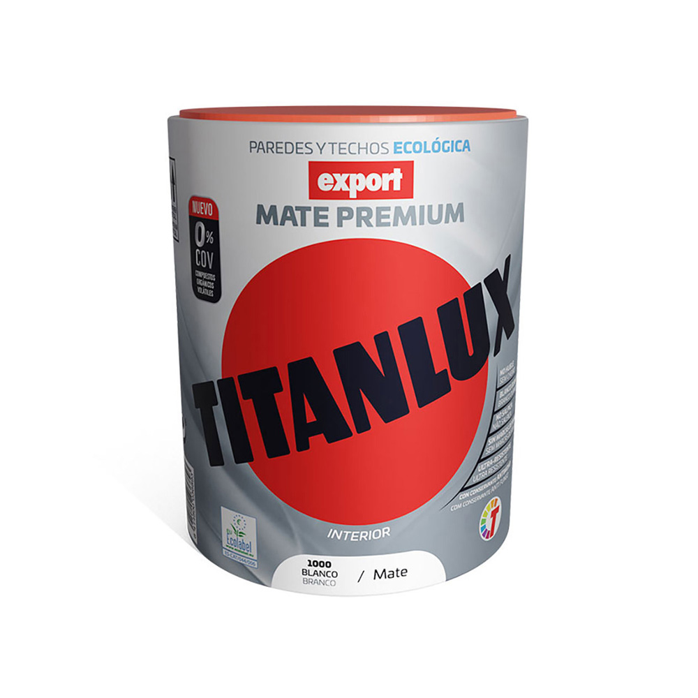 PINTURA VINÍLICA LAVABLE EXPORT BLANCO DECORACIÓN 750ml TITANLUX F31110034