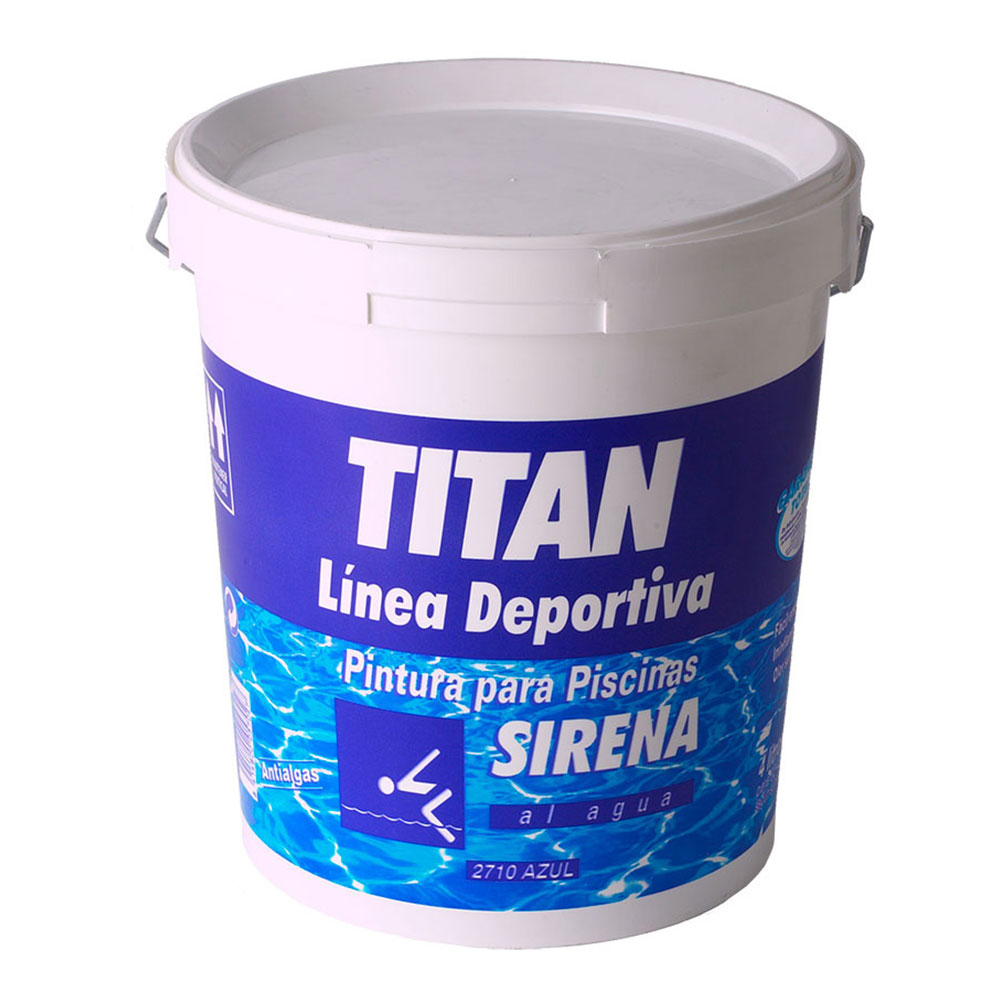 PINTURA PARA PISCINAS SIRENA AL AGUA AZUL MATE 4 L TITAN 183271004