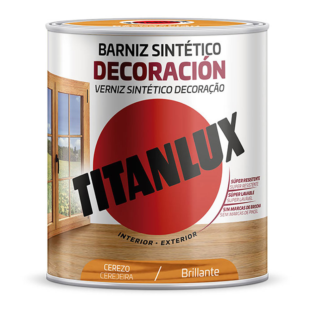 BARNIZ SINTÉTICO DECORACIÓN BRILLANTE CEREZO 750ml TITANLUX 5809401