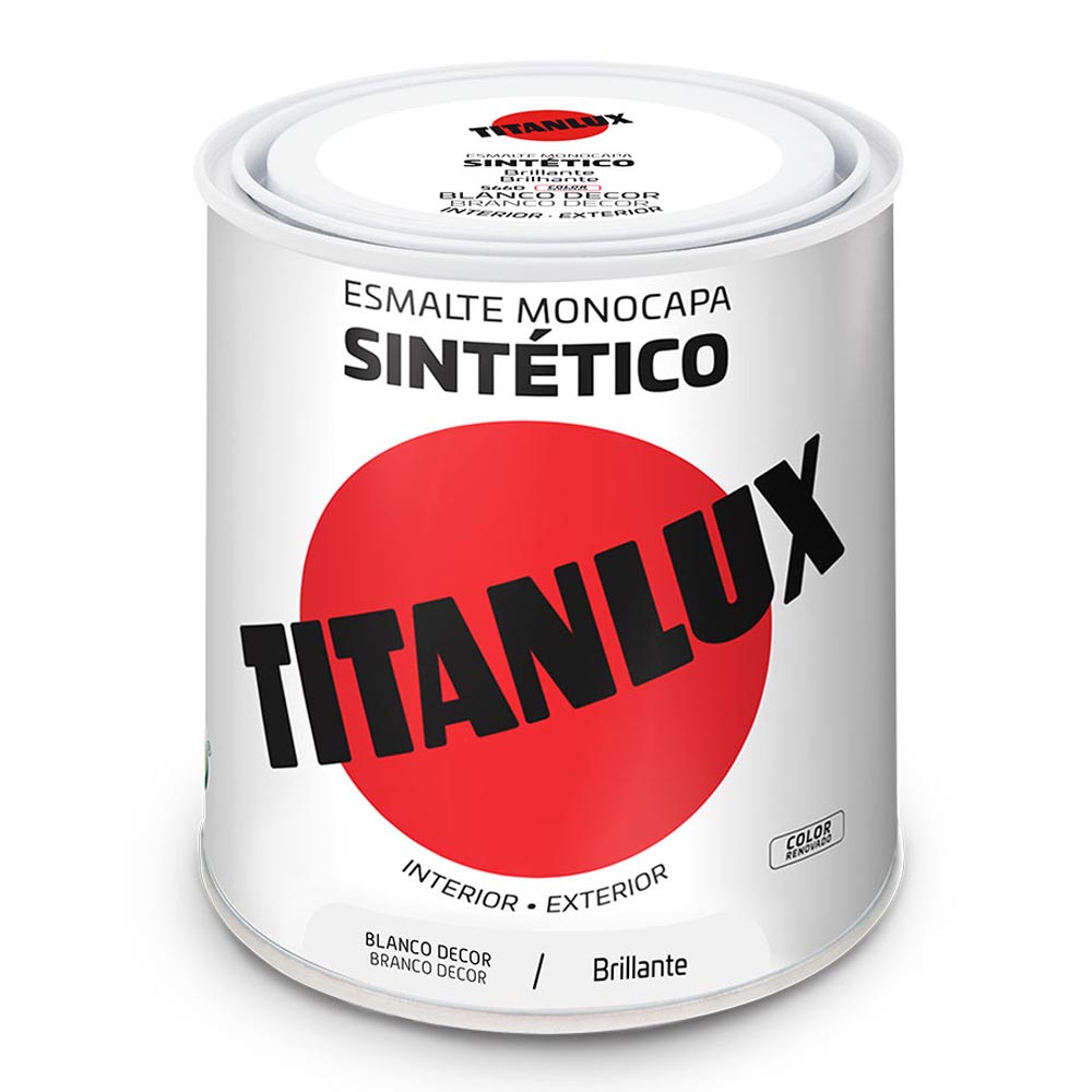 ESMALTE SINTÉTICO MONOCAPA BLANCO DECORACIÓN BRILLANTE 250ml TITANLUX 5809018