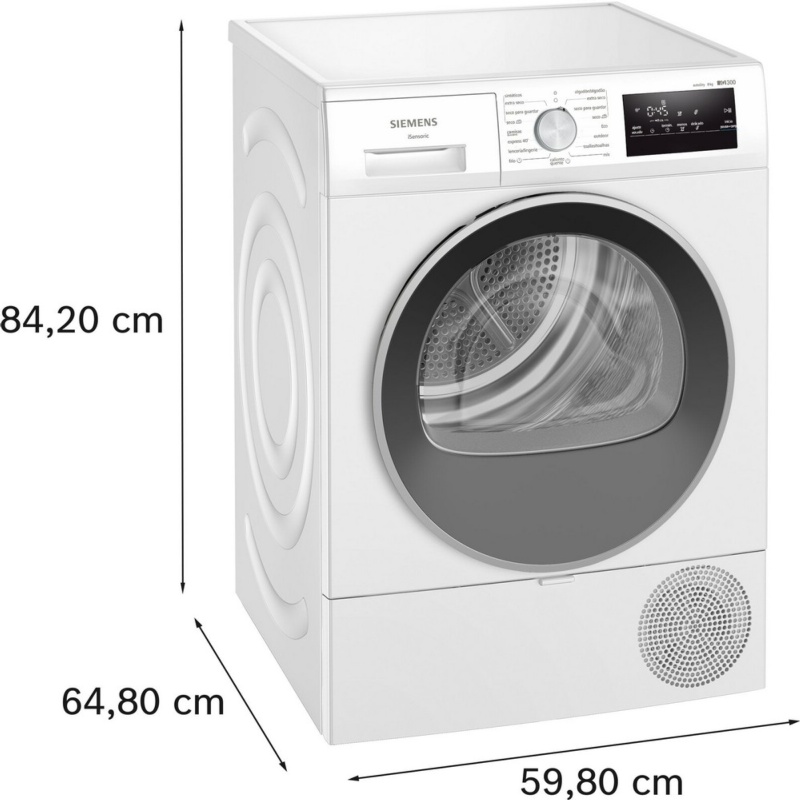 SECADORA CONDENSACION CON BOMBA DE CALOR 8 kg SIEMENS WT45HV00ES - Ítem1