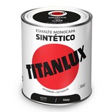 ESMALTE SINTÉTICO MONOCAPA NEGRO MATE 750ml TITANLUX 5809006