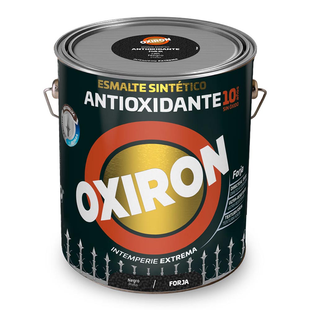 ESMALTE SINTÉTICO METÁLICO ANTIOXIDANTE OXIRON FORJA NEGRO 250ml TITAN 5809029