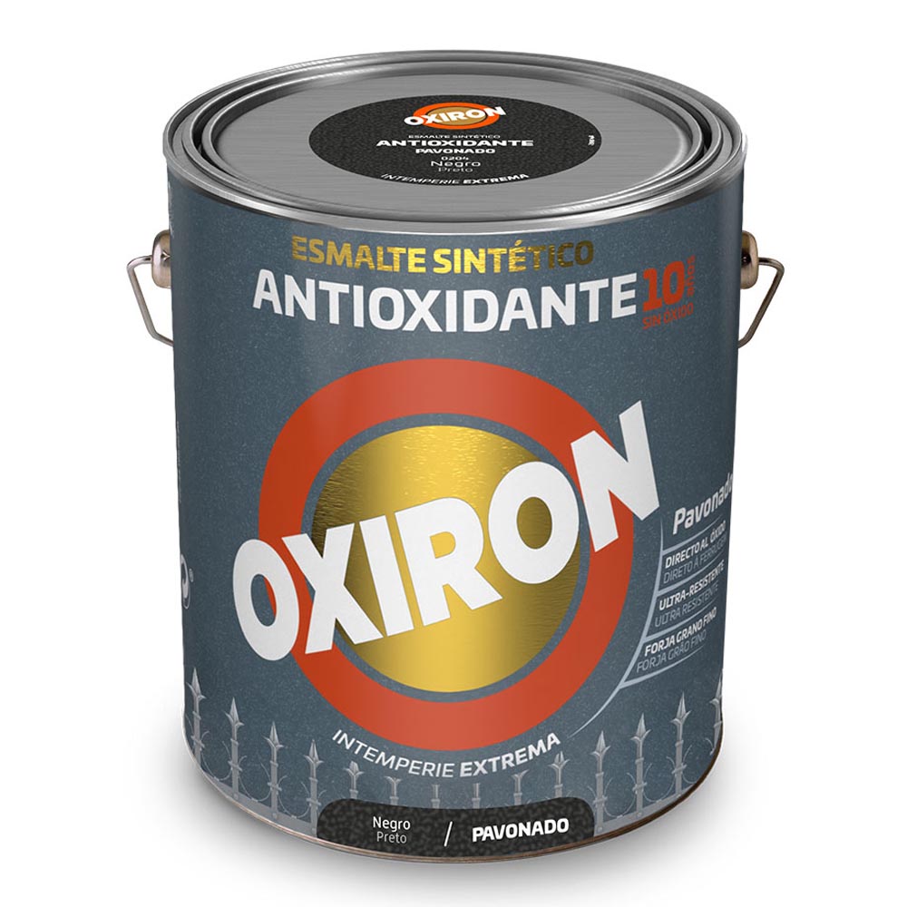 ESMALTE SINTÉTICO METÁLICO ANTIOXIDANTE OXIRON PAVONADO NEGRO 4L TITAN 5809045