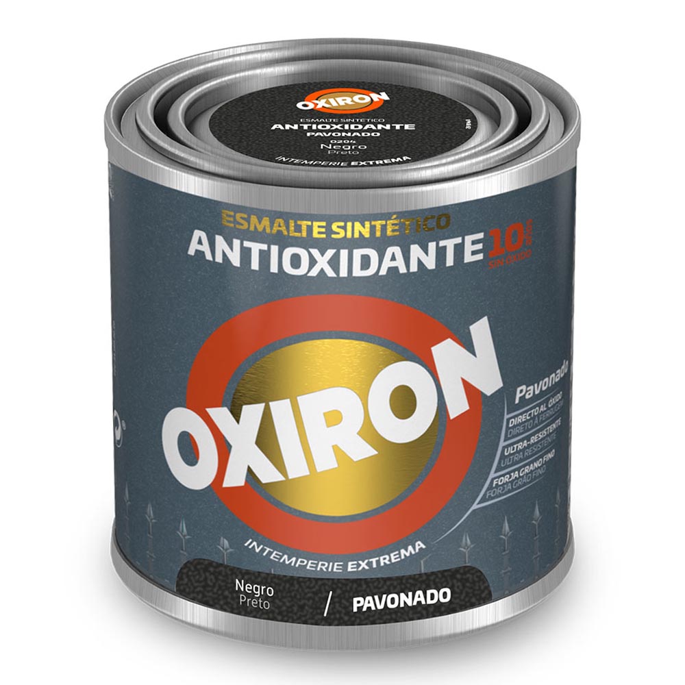 ESMALTE SINTÉTICO METÁLICO ANTIOXIDANTE OXIRON PAVONADO NEGRO 250ml TITAN 5809046