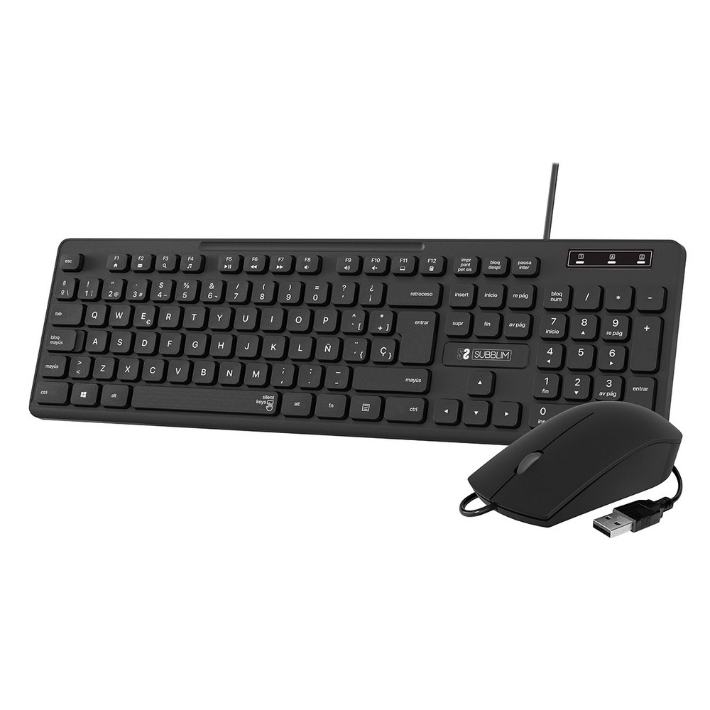 TECLADO+RATON SUBBLIM BUSINESS SLIM SILENCIOSO USB