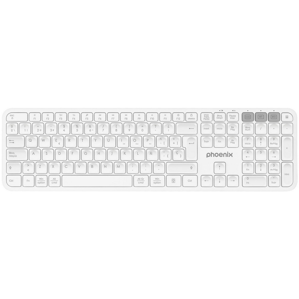 TECLADO PHOENIX K300 BLUETOOTH DUAL BLANCO