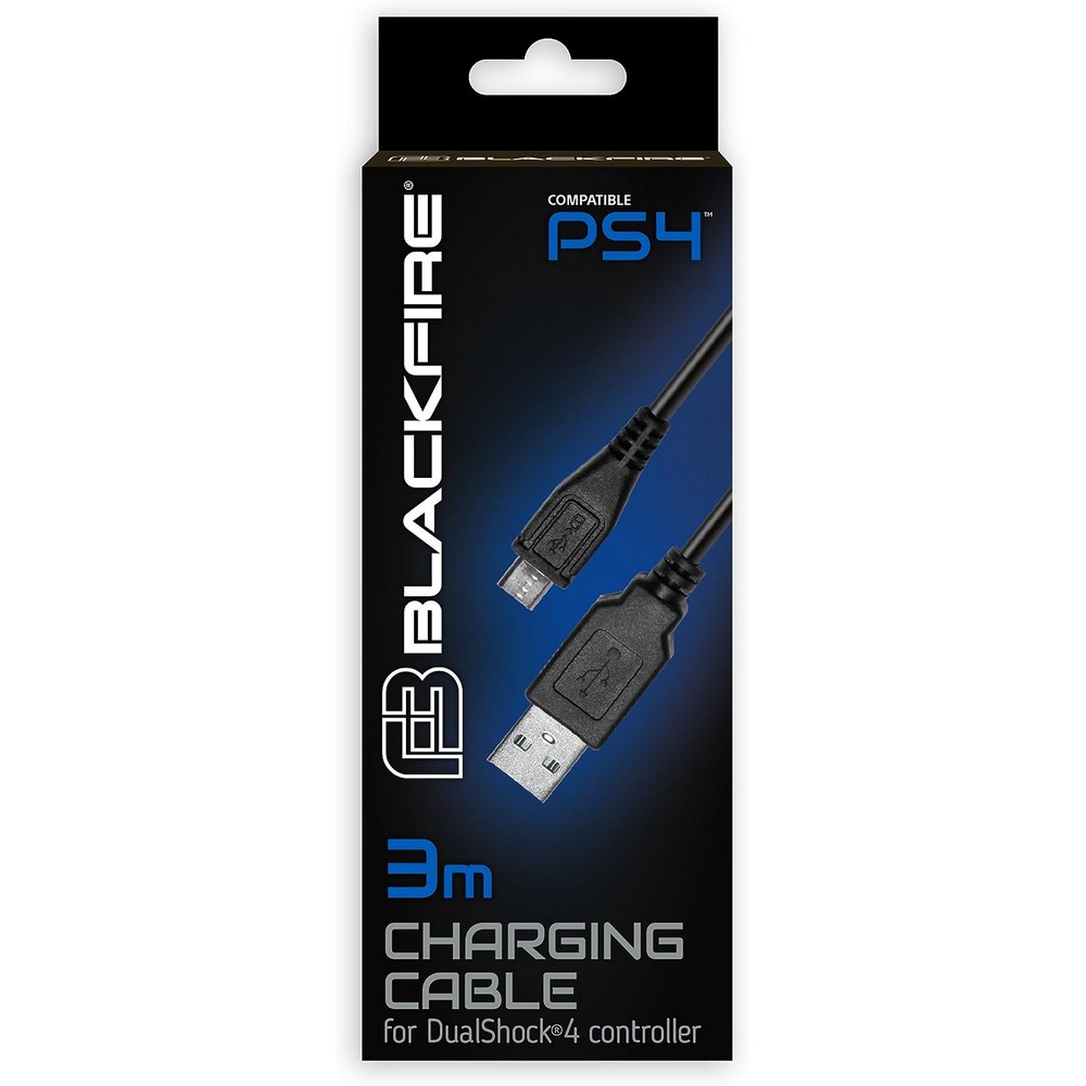 CABLE BLACKFIRE PS4 USB A MICROUSB 3 METROS