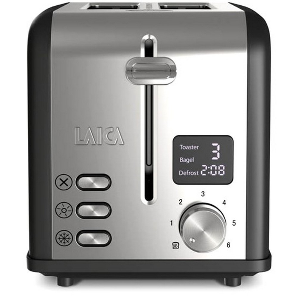 TOSTADOR LAICA HI1000L 2 rebanadas CORTO NEGRO/PLATA DIGITAL