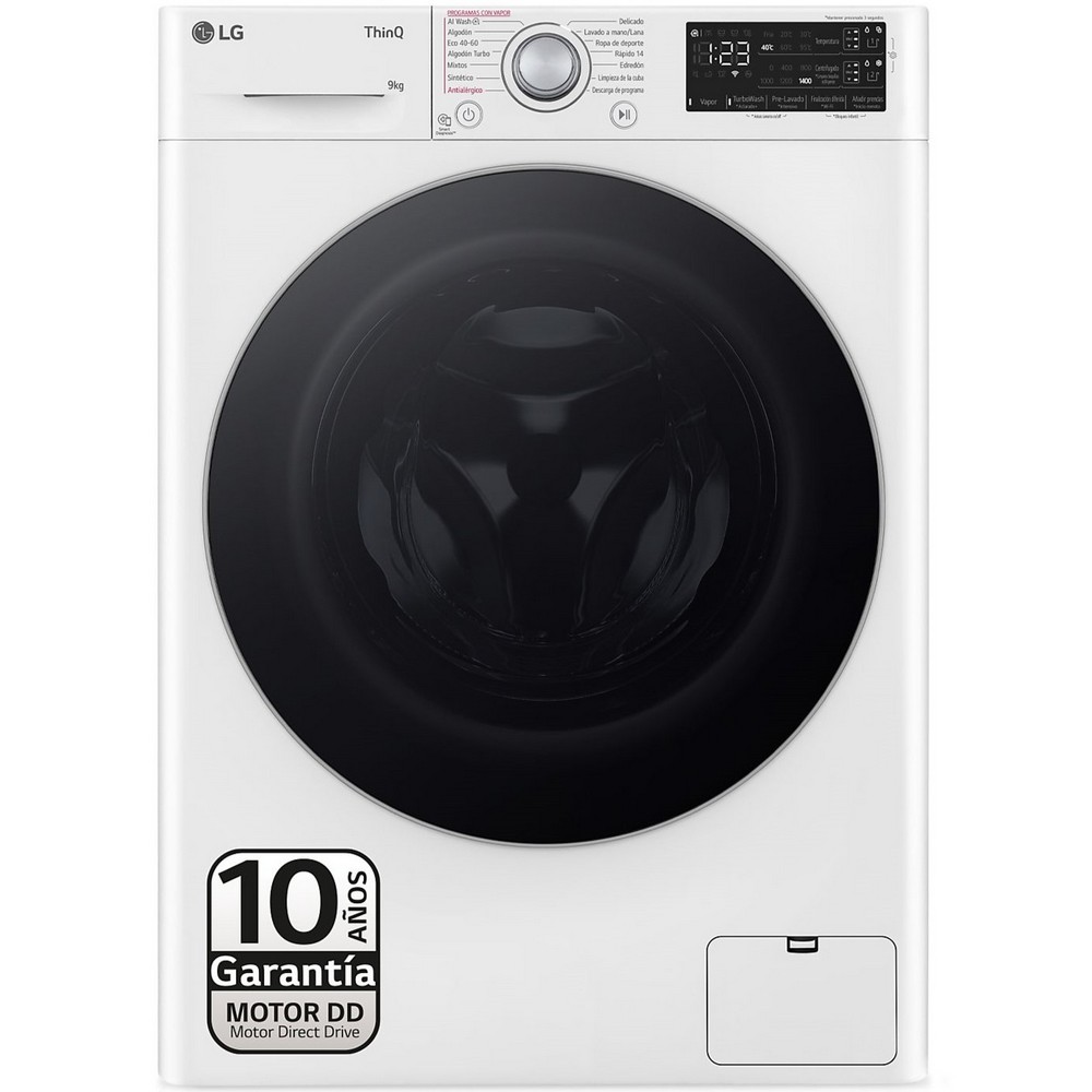 LAVADORA CARGA FRONTAL BLANCA 9 kg 1400 rpm LG F4WR5509A1W