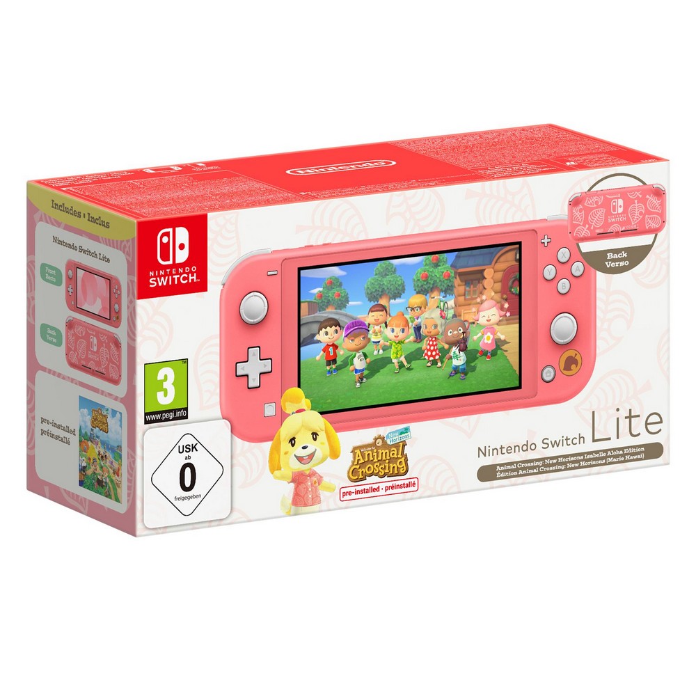 CONSOLA NINTENDO SWITCH LITE CORAL ED +ANIMAL CROS