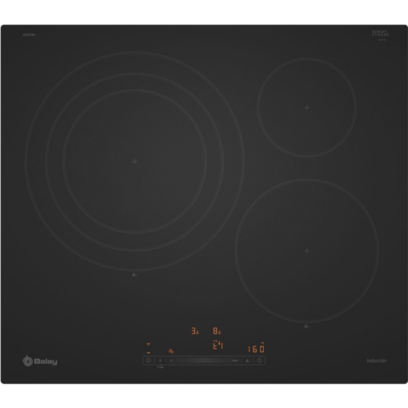 PLACA INDUCCION 3 FUEGOS COLOR NEGRO MATE BALAY 3EB967MH