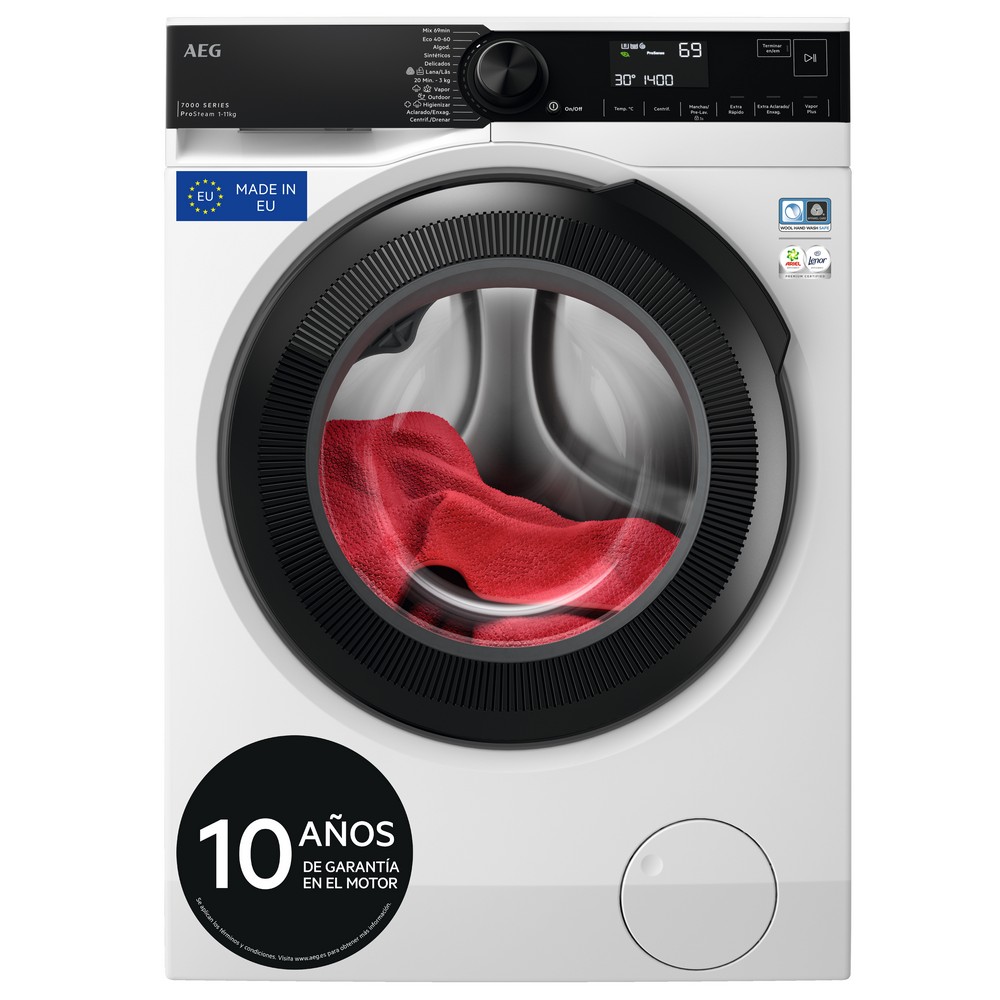 LAVADORA CARGA FRONTAL BLANCA 11 kg y 1400 rpm AEG LFR7304L4B