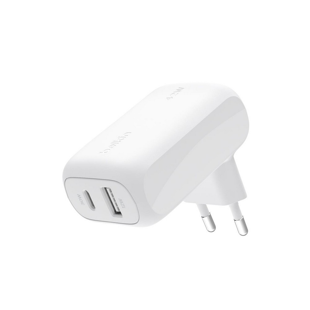 CARGADOR BELKIN 1XUSB C DE 30W+1XUSB A 12W BLANCO