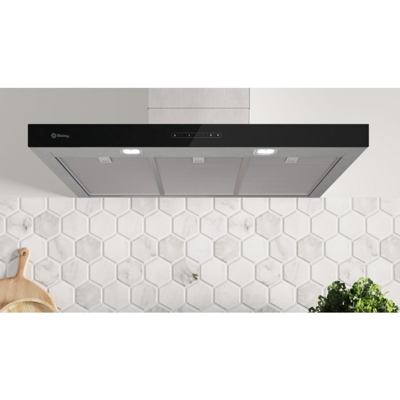 CAMPANA DECORATIVA 90 cm INOX MATE CON CRISTAL BALAY 3BC897GX 4