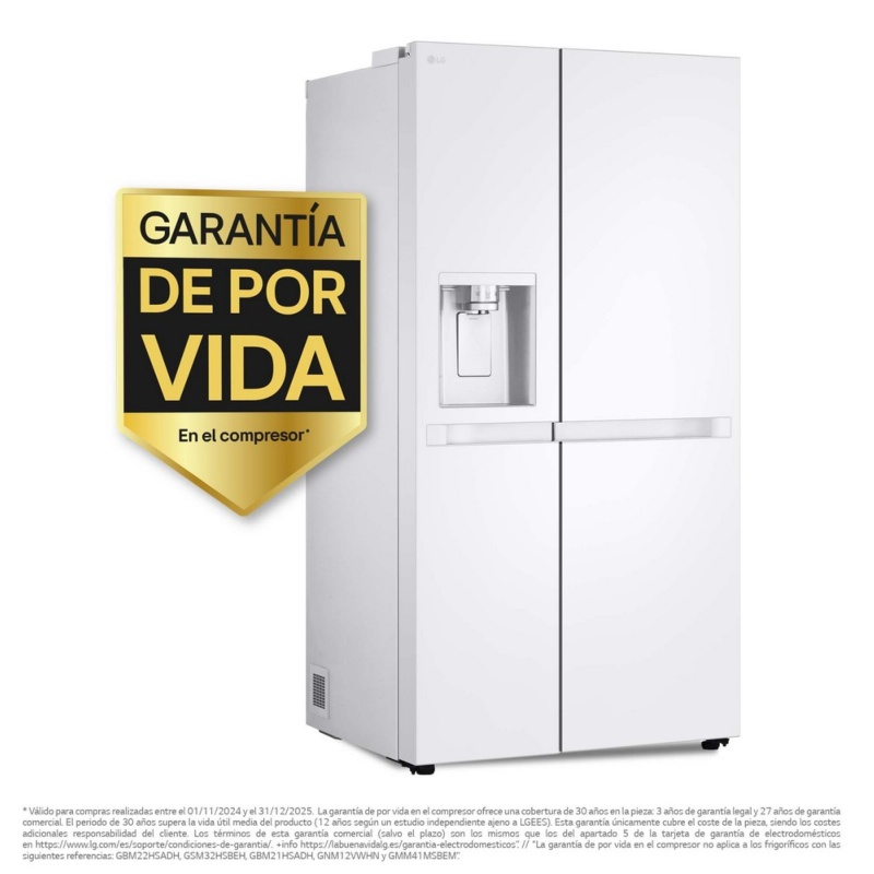 FRIGORIFICO SIDE BY SIDE NO FROST BLANCO LG GSLC40SWPE 1