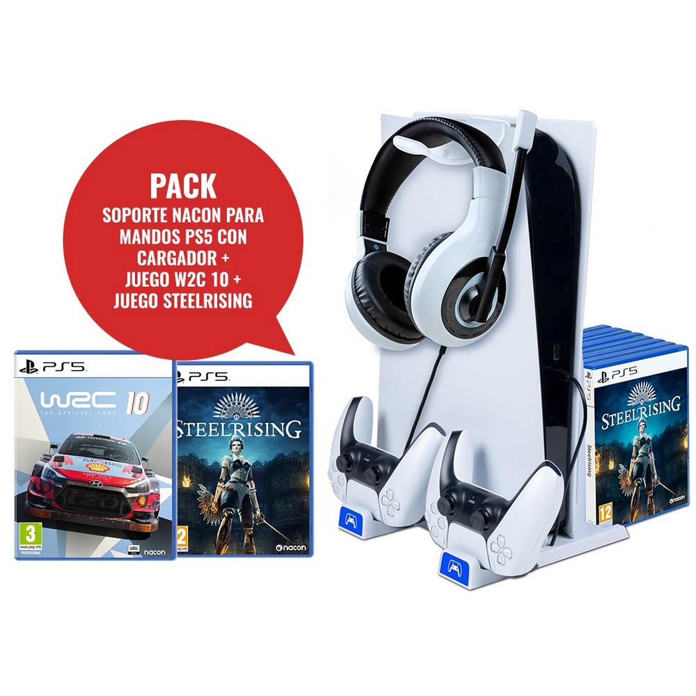 KIT NACON PS5 SOPORTE +JGO WRC10+JGO STEELRISINGS